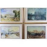 JOSEPH MALLORD WILLIAM TURNER prints (4) to include - Caernarfon Castle, 27 x 42cms, Malmesbury