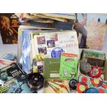 VINTAGE FISHING EQUIPMENT and a cased quantity of vintage LPs