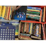 VINTAGE & LATER CHILDREN'S & OTHER BOOKS (3 boxes) along with a quantity of mainly Everton