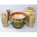ART NOUVEAU PLANTER, Burleigh ware and other Art Deco vases