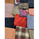 LARGE QUANTITY OF UPHOLSTERY FABRIC various patterns and colours