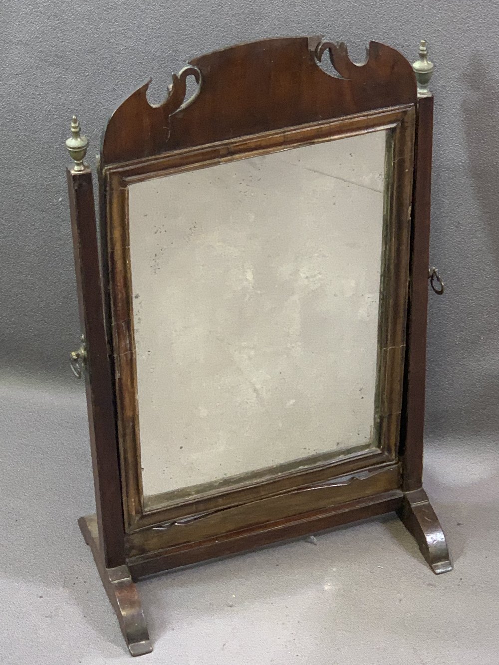 GEORGIAN MAHOGANY WASHSTAND and a similar period swing toilet mirror, the stand with top - Image 5 of 6