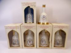 WADE COMMEMORATIVE SCOTCH WHISKY BELLS (6) with contents to include Her Majesty Queen Elizabeth II