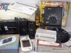 VINTAGE TV PLUG-IN COMPUTER GAMES, wireless hand-held game and a boxed Rolf Harris stylophone