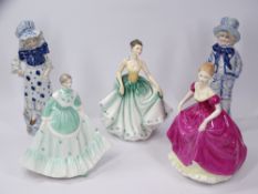 COALPORT, ROYAL DOULTON & VICTORIAN FIGURINES (5) including Cynthia HN2440, Ladies of Fashion