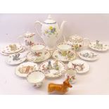AYNSLEY TEA FOR TWO, other floral decorated teaware by Doulton, Wileman & Co, Shelley and a quantity