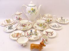 AYNSLEY TEA FOR TWO, other floral decorated teaware by Doulton, Wileman & Co, Shelley and a quantity