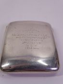 WWI INTEREST SILVER CIGARETTE CASE Birmingham 1916, Maker George Unite, 3.2 troy ozs, 8.5 x 8cms