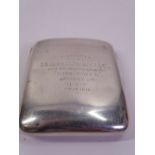 WWI INTEREST SILVER CIGARETTE CASE Birmingham 1916, Maker George Unite, 3.2 troy ozs, 8.5 x 8cms