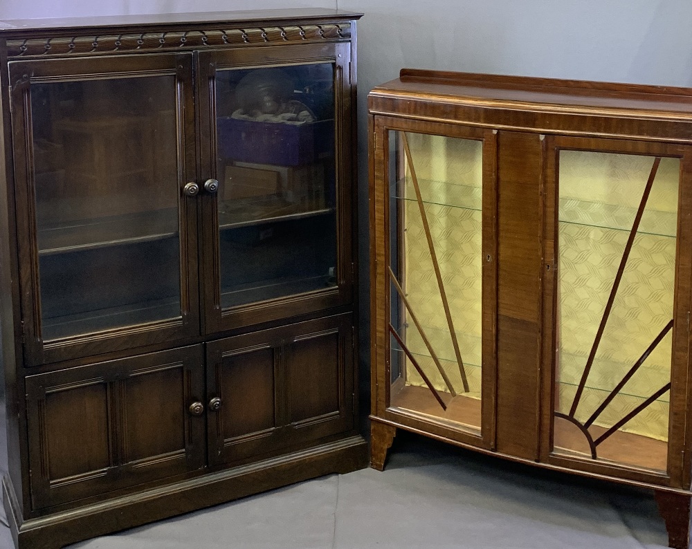 VINTAGE & LATER FURNITURE, THREE ITEMS to include a Priory style oak bookcase having two upper - Image 2 of 4