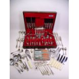 ONEIDA CASED CANTEEN OF CUTLERY, 86 PIECES with a further quantity of cased and loose EPNS cutlery
