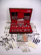 ONEIDA CASED CANTEEN OF CUTLERY, 86 PIECES with a further quantity of cased and loose EPNS cutlery