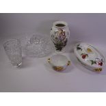 PORTMEIRION BOTANIC GARDEN VASE, 20cms tall, Stuart crystal glass bowl, quality glass vase and items