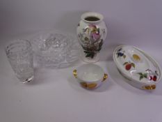 PORTMEIRION BOTANIC GARDEN VASE, 20cms tall, Stuart crystal glass bowl, quality glass vase and items