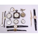 LADY'S & GENT'S WRISTWATCHES, silver and other cased pocket watches and a quantity of keys, to