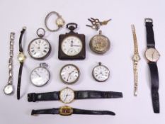 LADY'S & GENT'S WRISTWATCHES, silver and other cased pocket watches and a quantity of keys, to