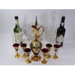 VENETIAN & OTHER GLASSWARE, Graham's 1994 bottled Port and other table wine