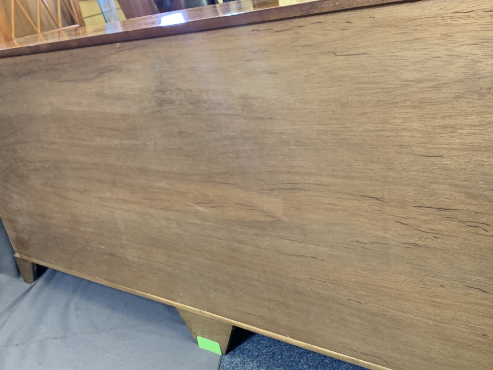 REPRODUCTION BURR WALNUT BREAKFRONT SIDEBOARD and a glass top corner display cabinet, unbranded - Image 5 of 5