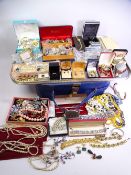 LADY'S MARCASITE & GILT COLOUR WRISTWATCHES, costume jewellery including diamante, gilt metal,