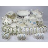 WEDGWOOD ICE ROSE TEA, COFFEE & DINNERWARE, 50 plus pieces and Wedgwood Wild Strawberry teaware,