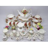 ROYAL ALBERT OLD COUNTRY ROSES TEAWARE, approximately 25 pieces, Posies, Coalport Ming Rose