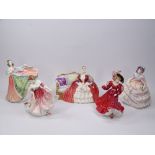 ROYAL DOULTON FIGURINES (5) - Patricia HN3365, 21cms H, My Best Friend HN3011, Ann HN3259, Hannah