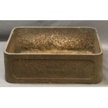 VICTORIAN CAST IRON SINK, Belfast style, named to the front 'Clay Ellesmere', 17.5cms H, 55cms W,