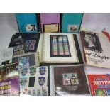 STAMPS - folder with mainly UK and mounted mint, quantity of Stanley Gibbons catalogues and