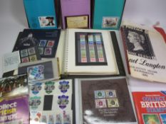 STAMPS - folder with mainly UK and mounted mint, quantity of Stanley Gibbons catalogues and