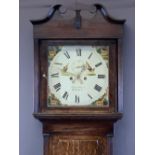 JOHN OWEN PWLLHELI CIRCA 1840 OAK LONGCASE CLOCK with 14inch square dial set with Roman numerals,