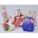 ROYAL DOULTON FIGURINES (5) - Home Again HN2167, Marie HN1370, He Loves Me HN2044, Lydia HN1908