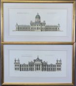ARCHITECTS PEN & INK DRAWINGS - Castle Howard and Blenheim Castle, both well- presented and