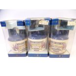 LAMBS NAVY RUM POTTERY FLAGON DECANTERS (3), all boxed, two having contents, the fronts showing