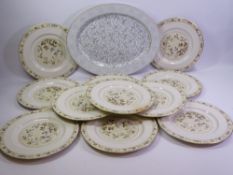 ROYAL DOULTON MANDALAY PLATES and a Royal Worcester meat platter