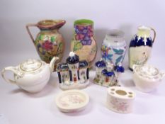 CHARLOTTE RHEAD CROWN DUCAL VASE, Connington vase, Staffordshire cottages, Bavarian vase ETC (A/F)