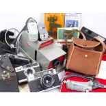 VINTAGE CAMERAS, ALPHAX 1 PROJECTOR with associated cine and other attachments