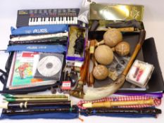 MUSICAL INSTRUMENTS an assortment including piccolos, recorders, mini keyboard, maracas ETC