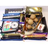 MUSICAL INSTRUMENTS an assortment including piccolos, recorders, mini keyboard, maracas ETC