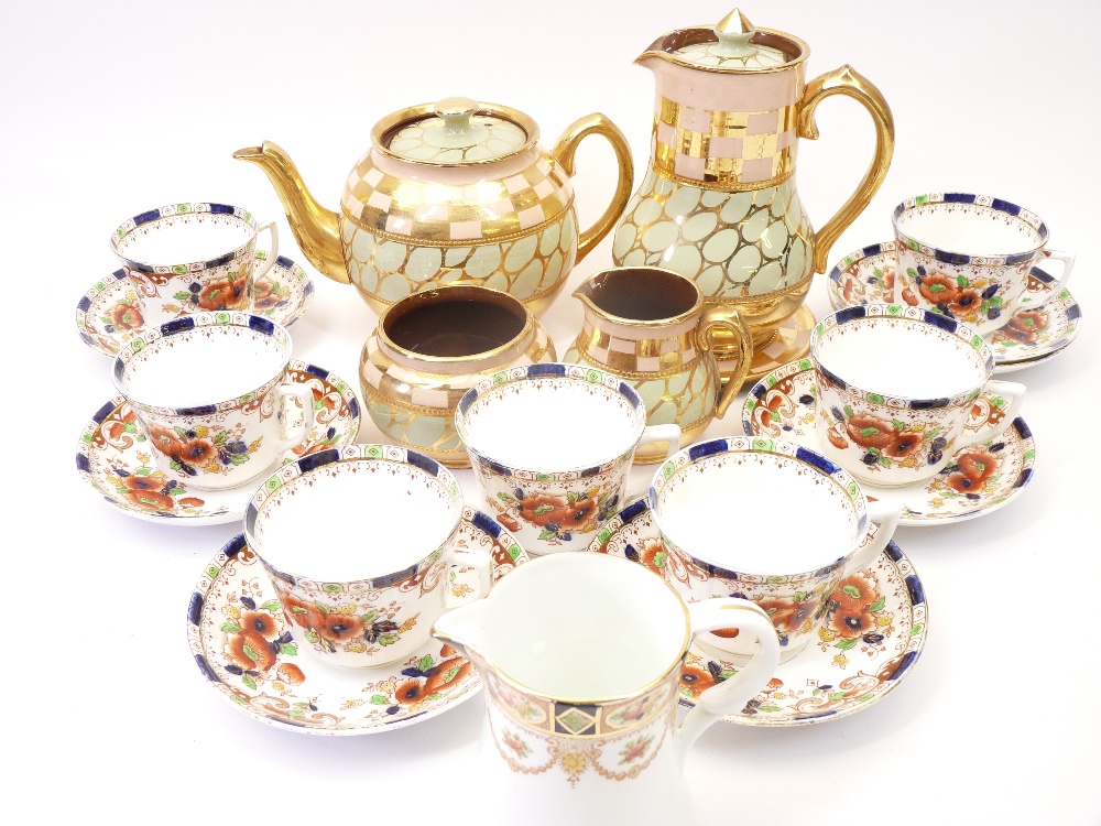 SADLER LUSTRE TEAWARE and a small quantity of Staffordshire teaware