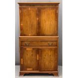 REPRODUCTION YEW EFFECT COCKTAIL CABINET, 142cms H, 78cms W, 45cms D