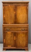 REPRODUCTION YEW EFFECT COCKTAIL CABINET, 142cms H, 78cms W, 45cms D