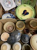 LE CREUSET COOKWARE, Earthenware, copper lustre, an assortment of pottery ETC (2 boxes)