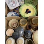 LE CREUSET COOKWARE, Earthenware, copper lustre, an assortment of pottery ETC (2 boxes)