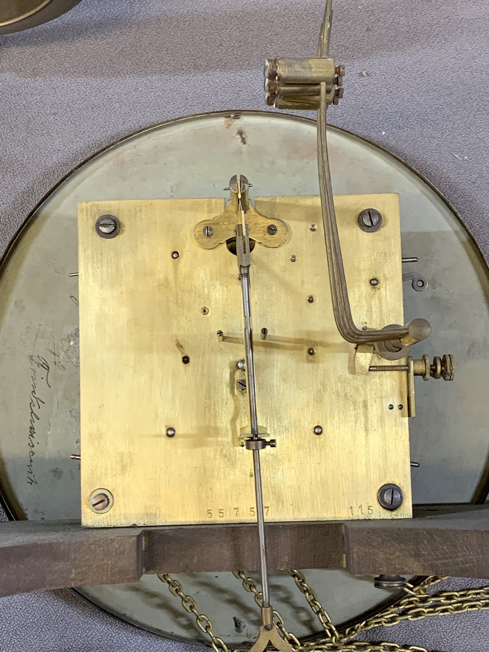 EARLY 20TH CENTURY CARVED LONGCASE CLOCK with silvered circular dial, twin weight, pendulum driven - Image 10 of 14