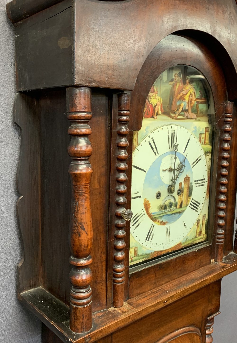 W EDWARDS, CAERNARFON EIGHT DAY LONGCASE CLOCK, mahogany with arched painted dial - Image 3 of 14