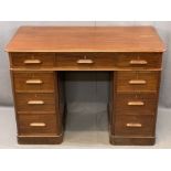 MAHOGANY PEDESTAL WRITING DESK with 2 x 3 drawers