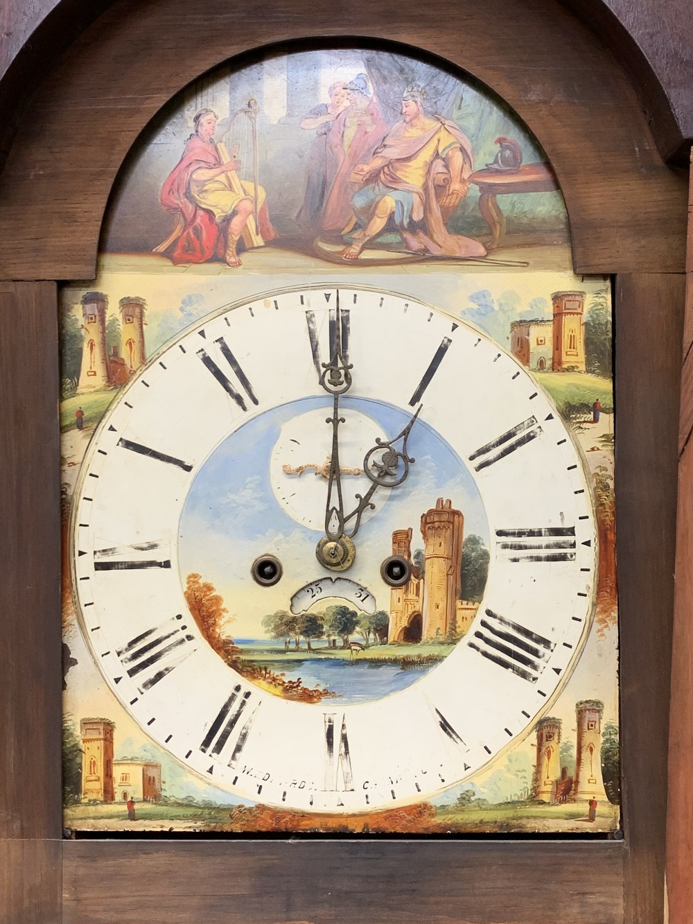 W EDWARDS, CAERNARFON EIGHT DAY LONGCASE CLOCK, mahogany with arched painted dial - Image 6 of 14