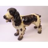 VICTORIAN PLASTER MODEL OF A COCKER SPANIEL, 36cms H,46cms L