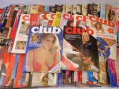 CLUB/CLUB INTERNATIONAL GENTLEMAN'S GLAMOUR MAGAZINES 1970 - 1980, 98 issues including Volumes 3 - 7