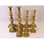 BRASS CANDLEHOLDERS (5 PAIRS)